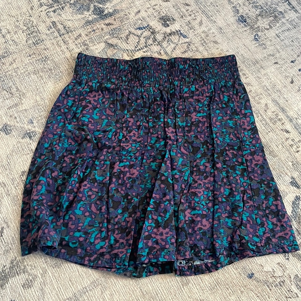 multi-colored patterned skirt